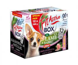 FitActive DOG FITABOX Lamb & Rabbit - nedves eledel (bárány,nyúl) válogatás szószban kutyák részére (12x100g)