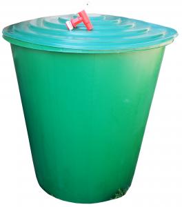 Esővíz tároló műanyag tetővel, csappal 200 l (210l)
